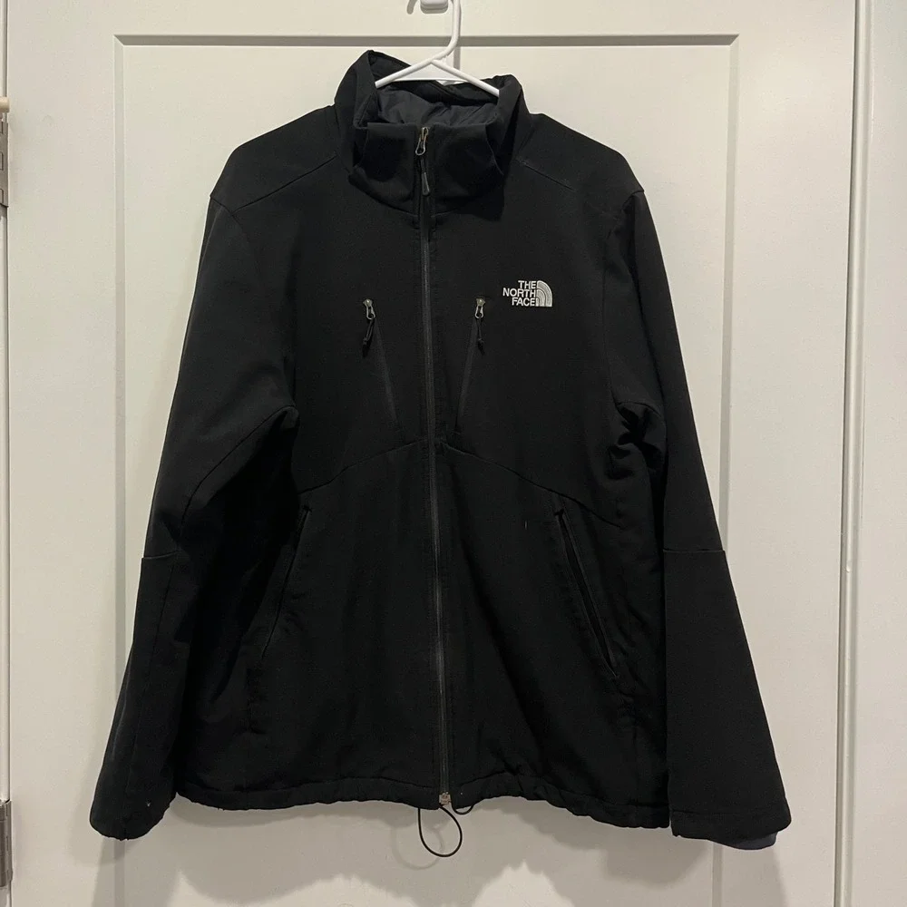 The North Face Mens Apex Bionic Softshell Jacket Black Full Zip Windproof Large
